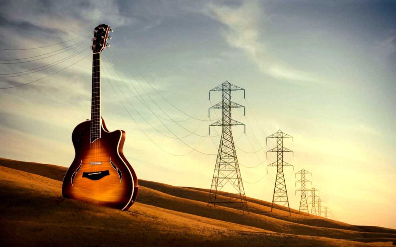 Acoustic Vs Electric Guitars Wallpapers Para Ti