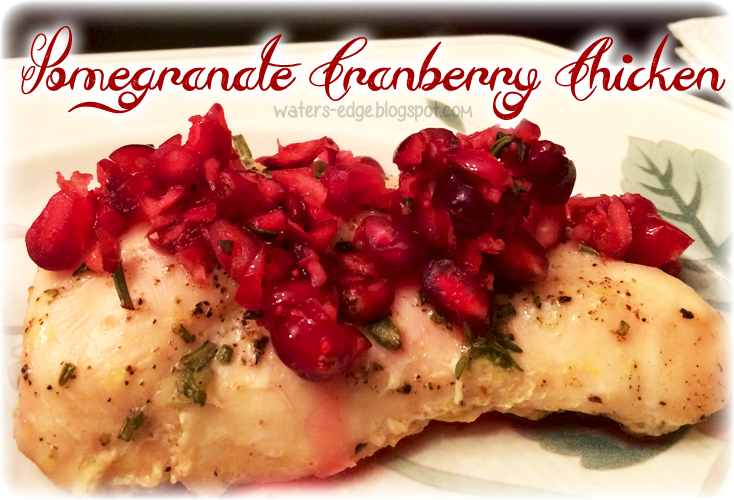 pomegranate cranberry chicken - festive holiday recipe for Thanksgiving or Christmas