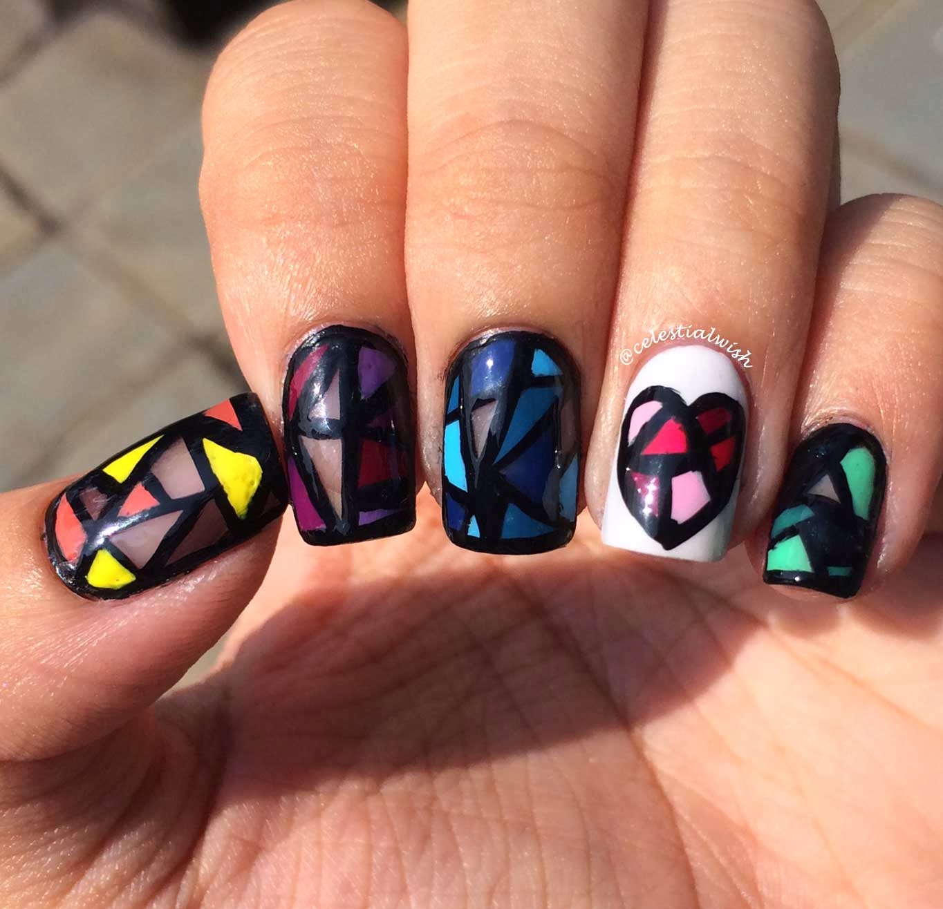 My Stained Glass Mani under the sun!
