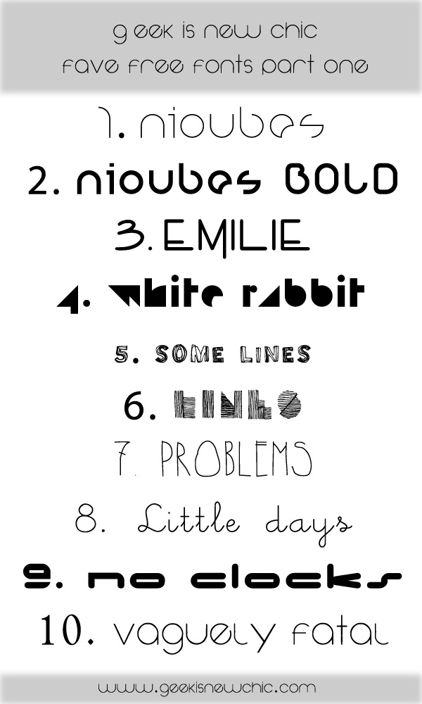Geeks free fonts part one