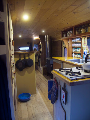 Living in a school bus means living small.