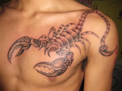 tatuagem de escorpião no ombro