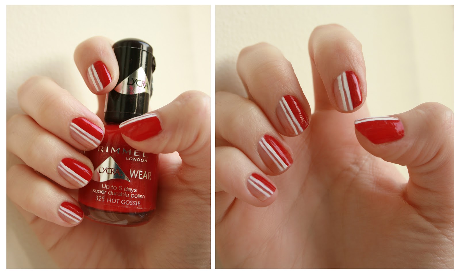 Red and White Nail Designs with Stripes - wide 3