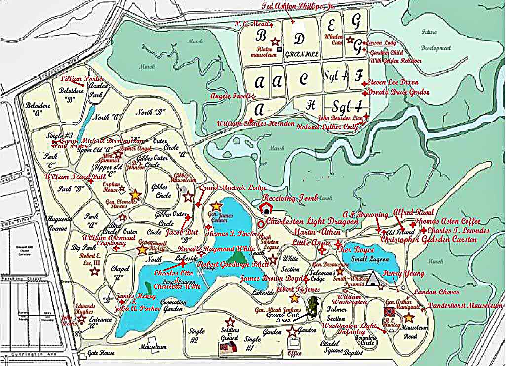 Map of Magnolia Cemetery