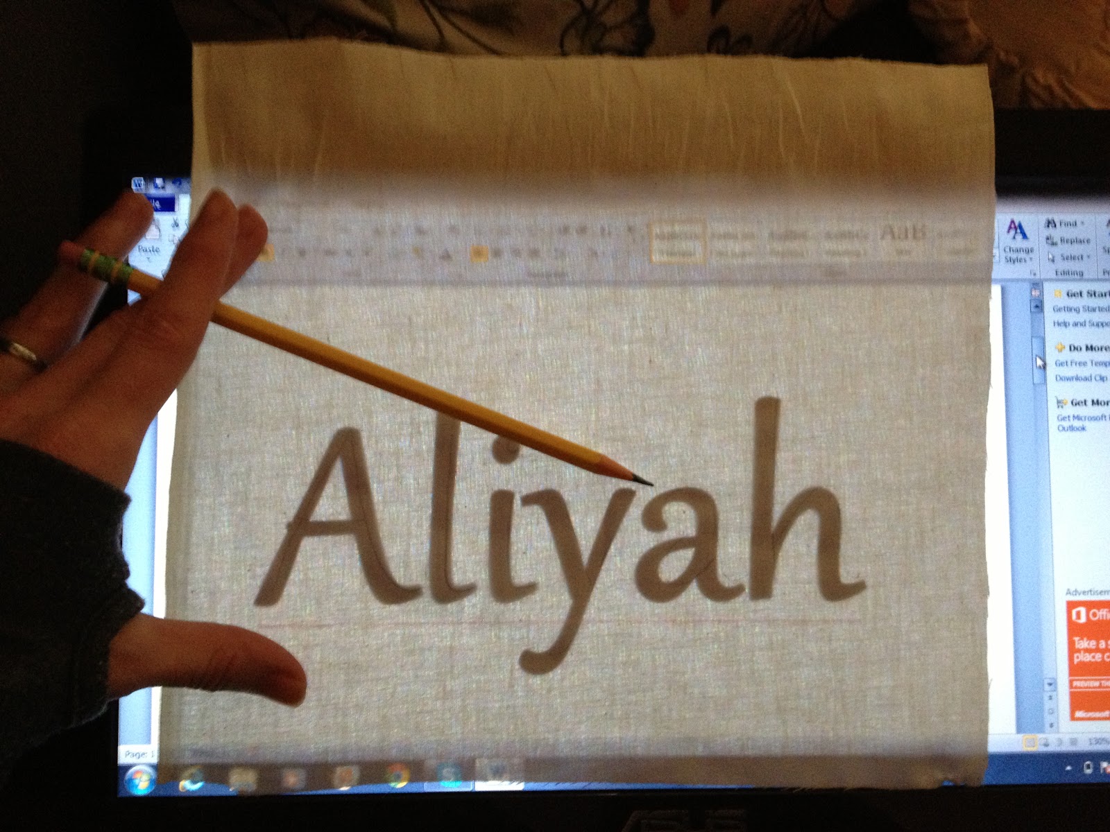 Raised DIY Embroidered Sign Raised Embroidered Name to Frame