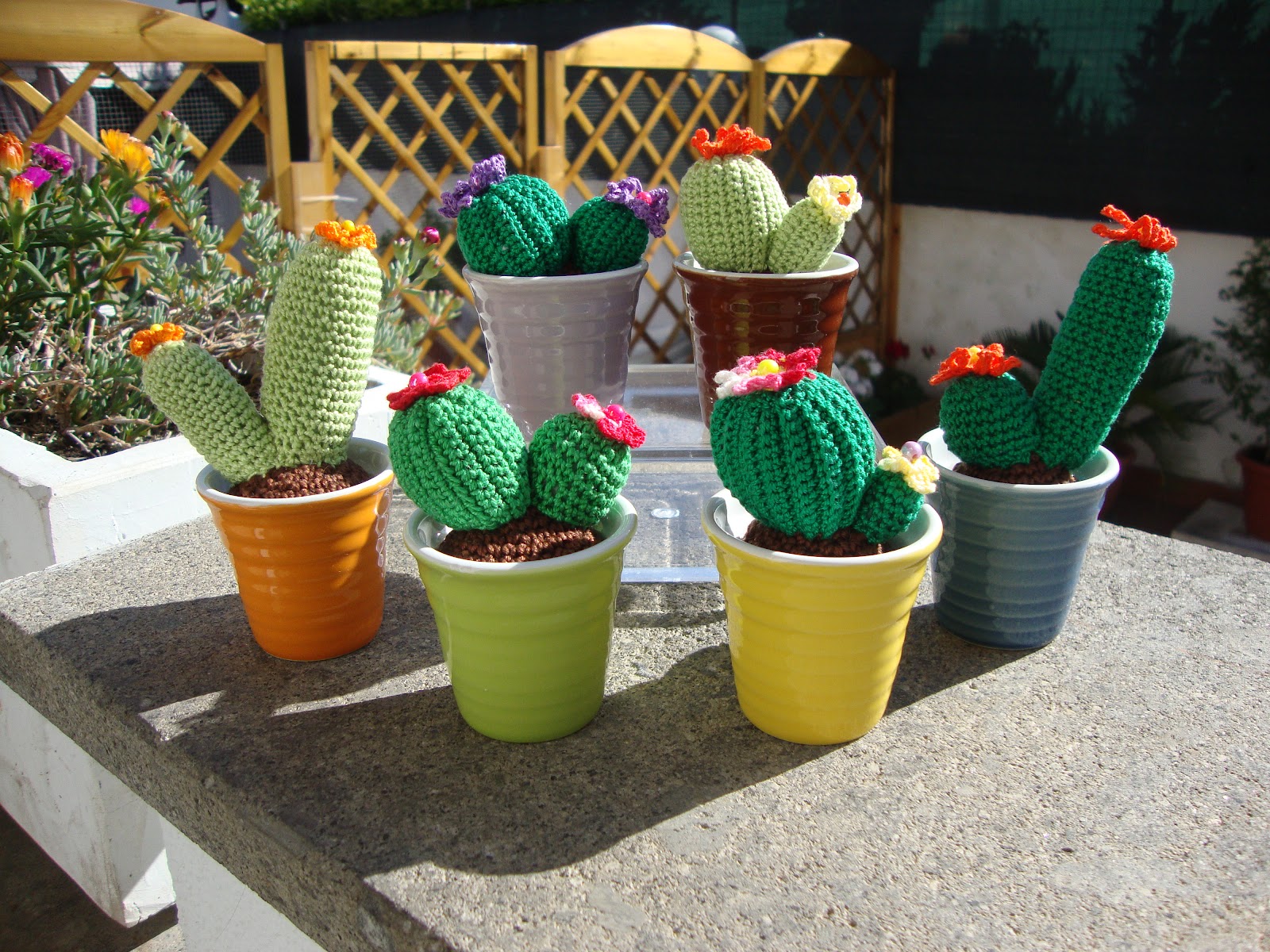 L'UNCINETTO DI FRANCA: piccole piante grasse all'uncinetto