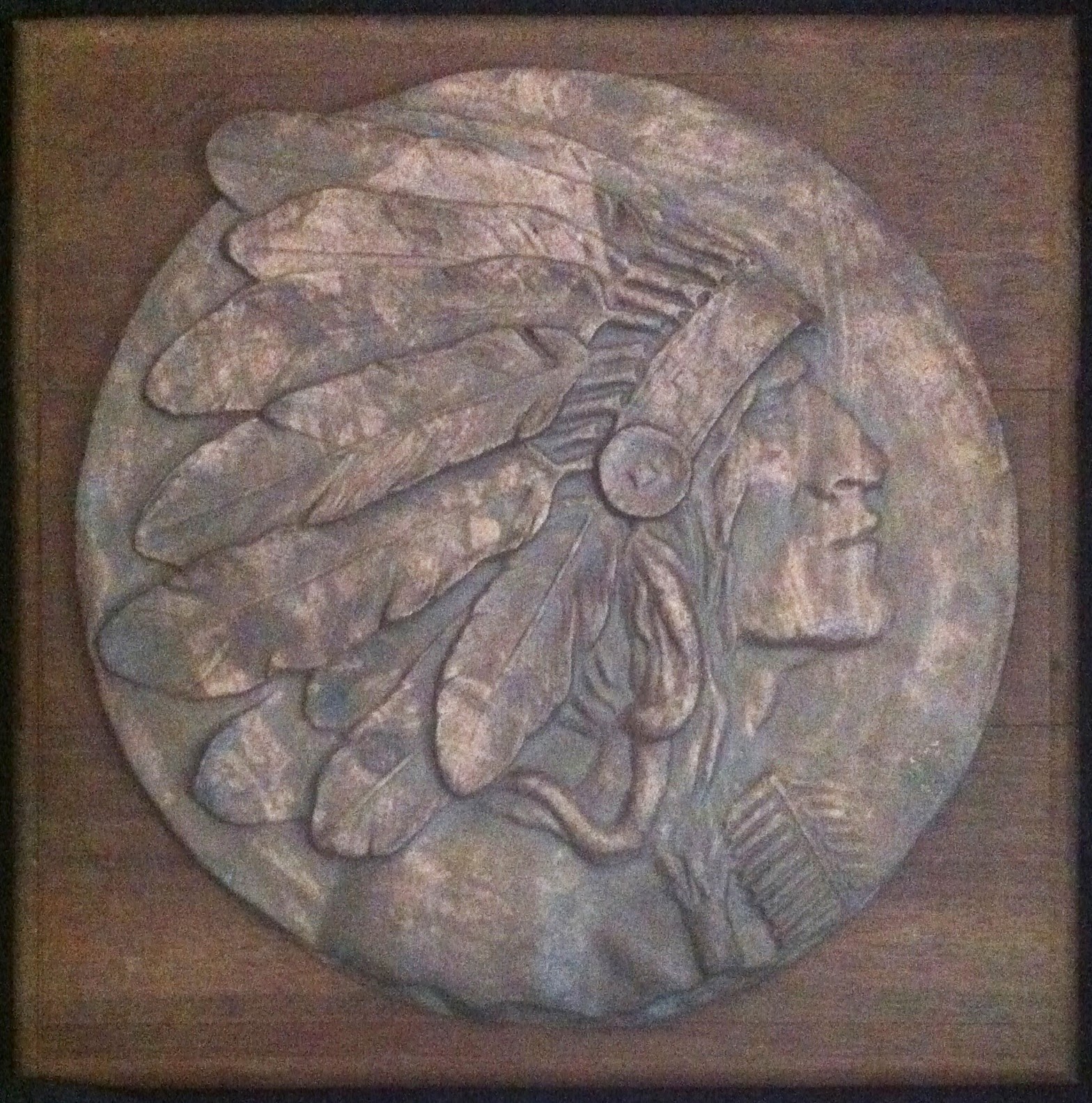 Bronze Hound's Art Collection Indian Head Plaque Another Mystery!
