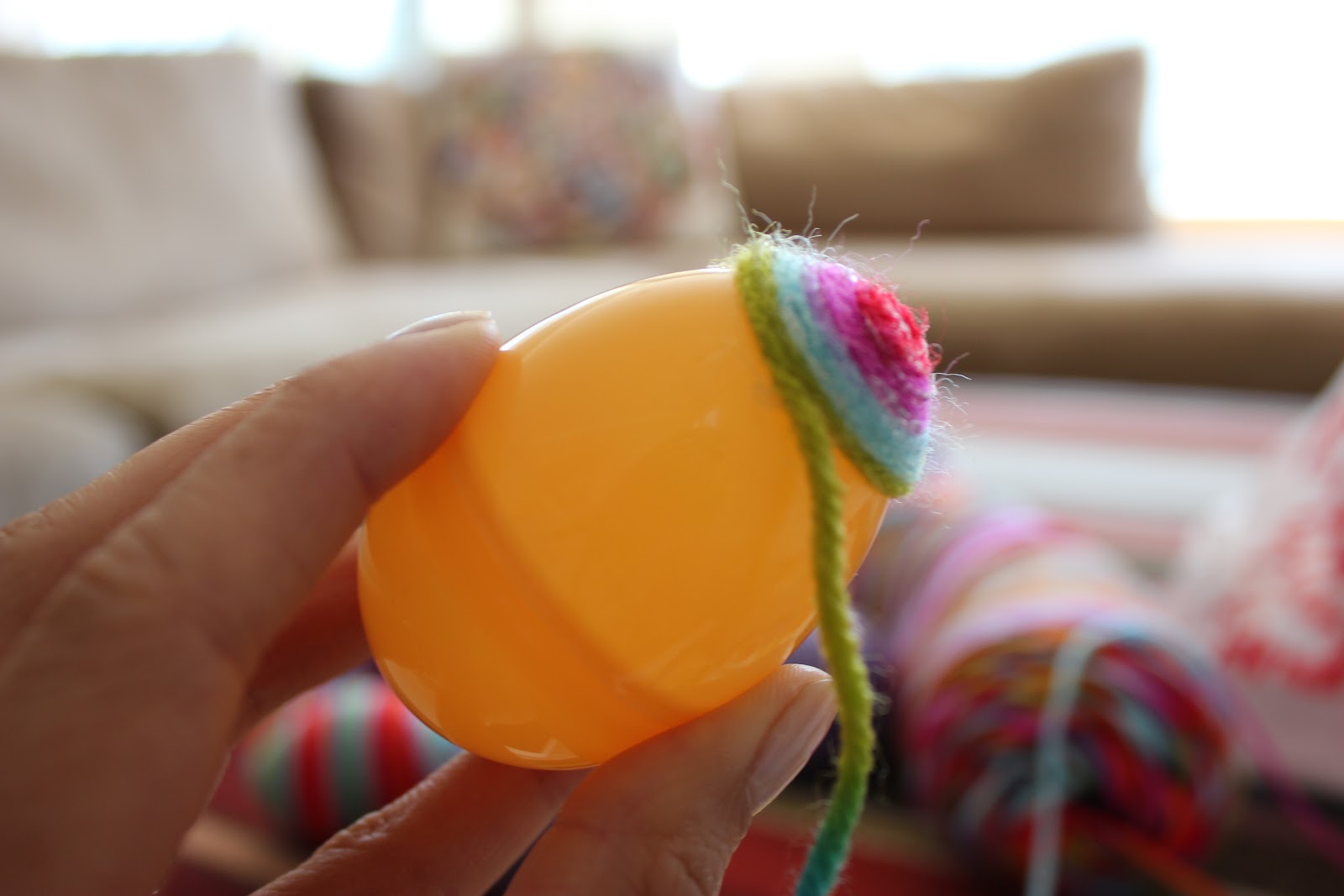 Little Miss Mommy Yarn Easter Egg Wreath