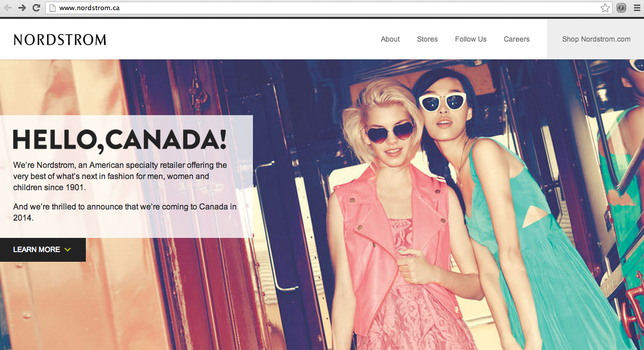 NORDSTROM LAUNCHES ITS CANADIAN WEBSITE