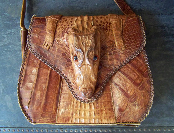 crocodile purse with head