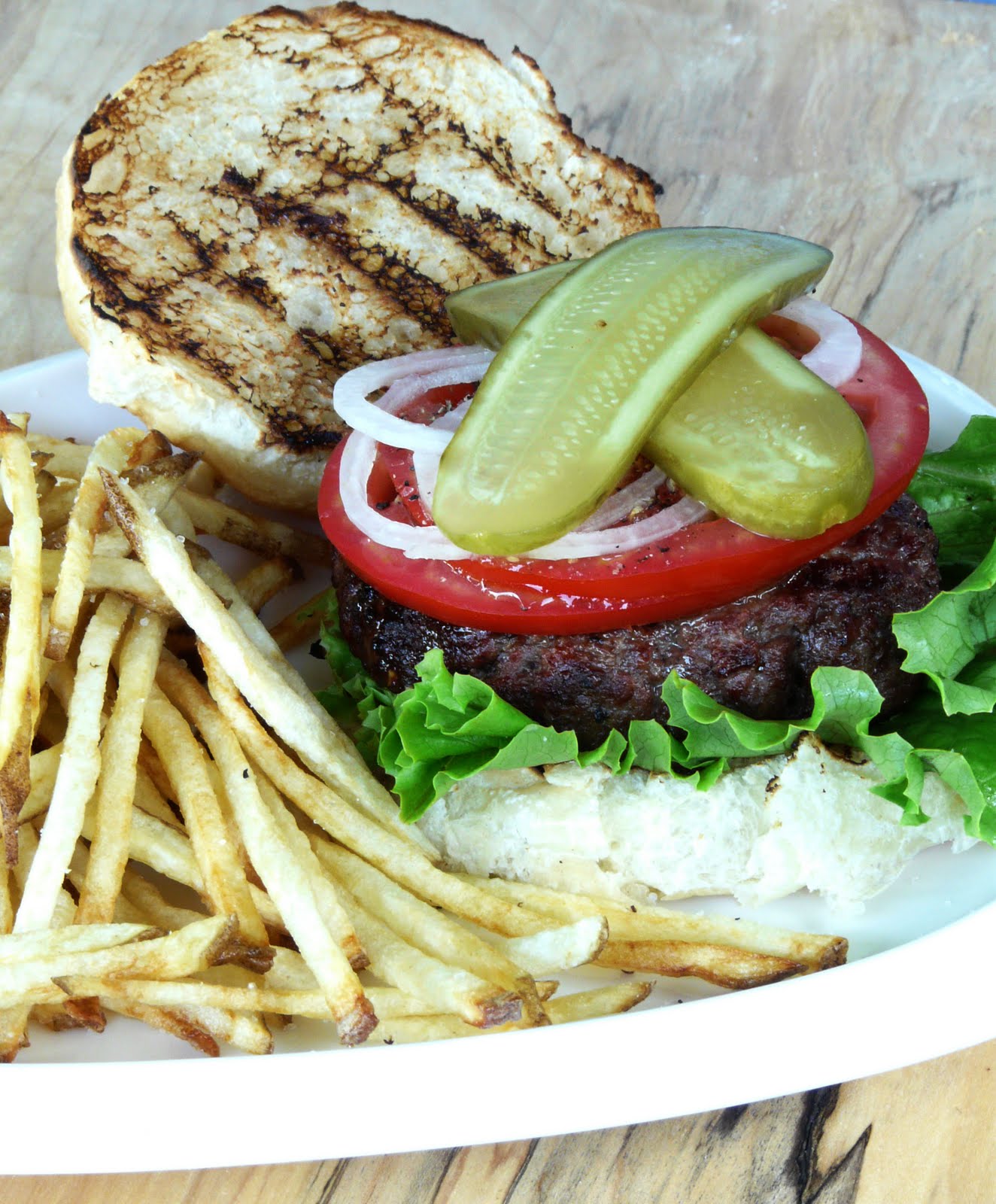 Thibeault's Table Grilled Burgers with Shoestring Fries