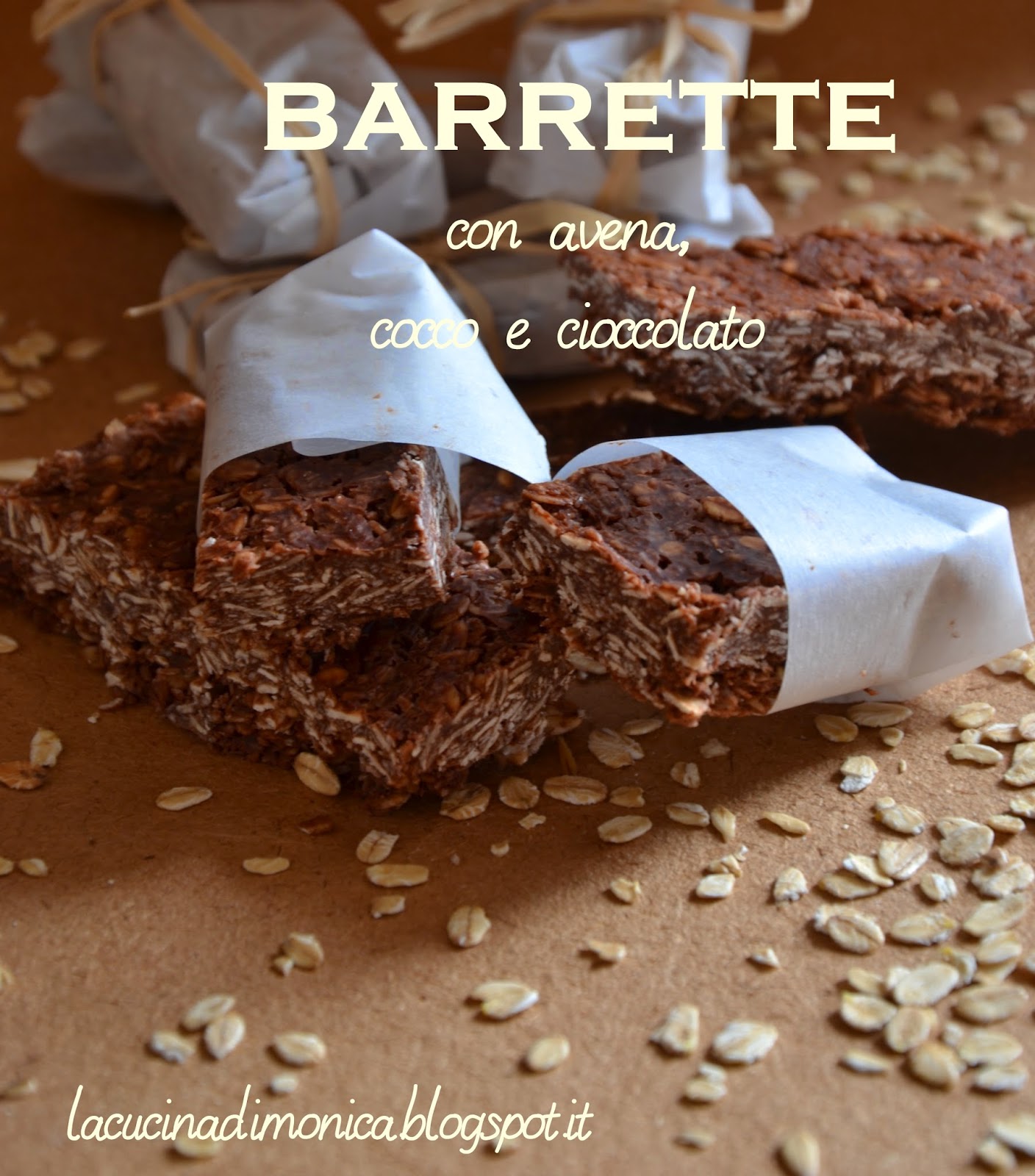 BARRETTE CON AVENA,COCCO E CIOCCOLATO