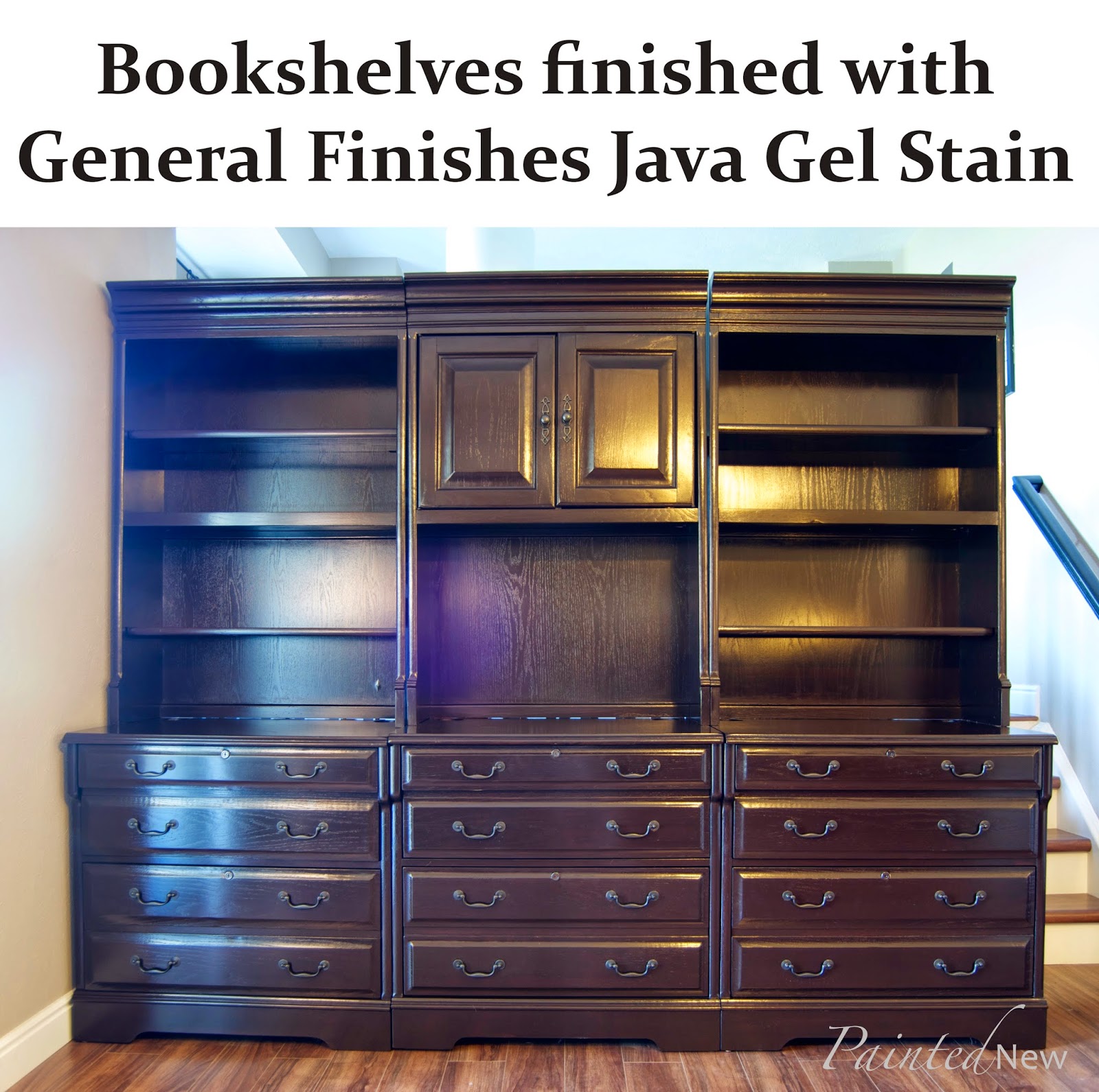 Painted New General Finishes Gel Stained Bookcases