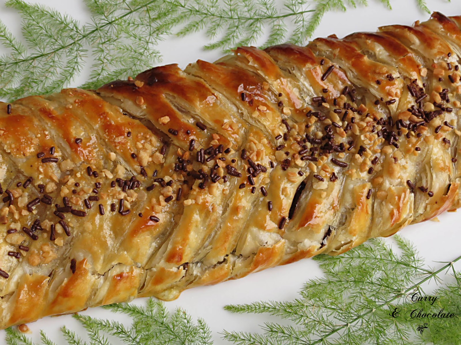 Trenza de Nutella y plátano – Nutella banana puff pastry braid Trenza de Nutella y plátano – Nutella banana puff pastry braid