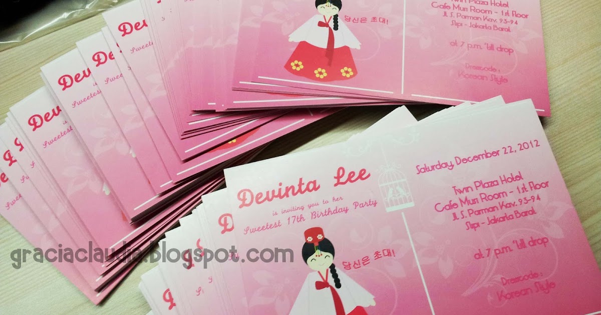 GC Design & Make Up Devinta's Sweet 17 Korean Invitations