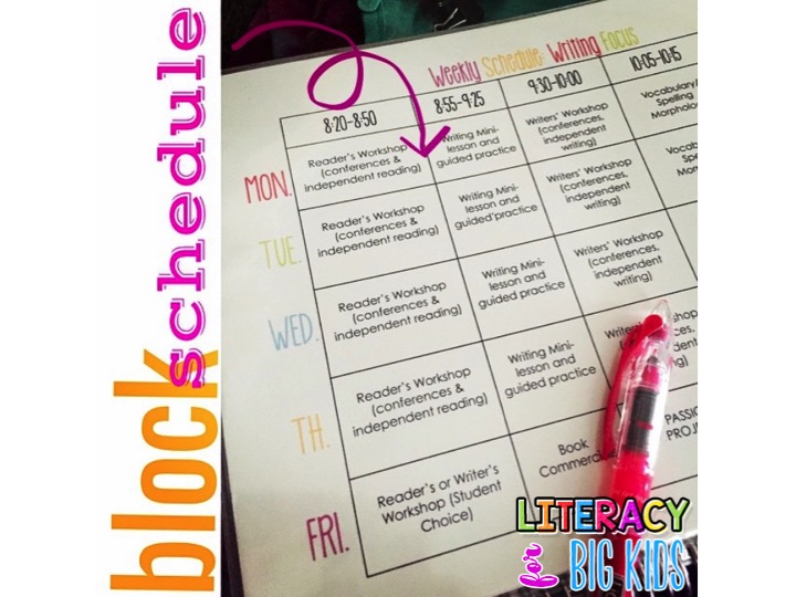 Literacy for Big Kids Scheduling Your Reading Block