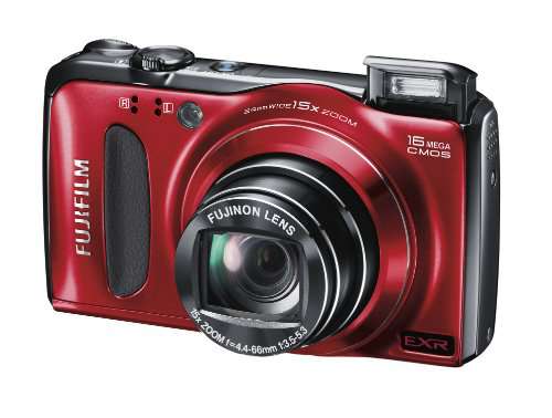 Fujifilm FinePix F500EXR Red 16 MP CMOS Digital Camera with Fujinon 15x Super Wide Angle Zoom Lens (Red)