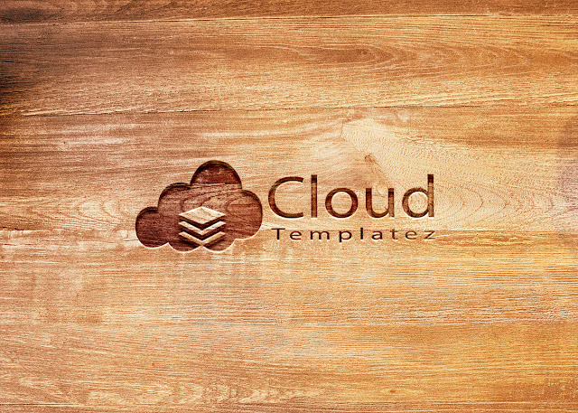 Carved Wood Logo Mockup PSD Free