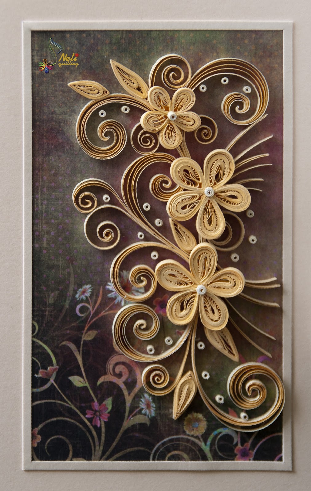 Neli Quilling Art Quilling card with background4