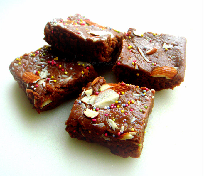 Priya's Versatile Recipes Chocolate Milk Powder Burfi