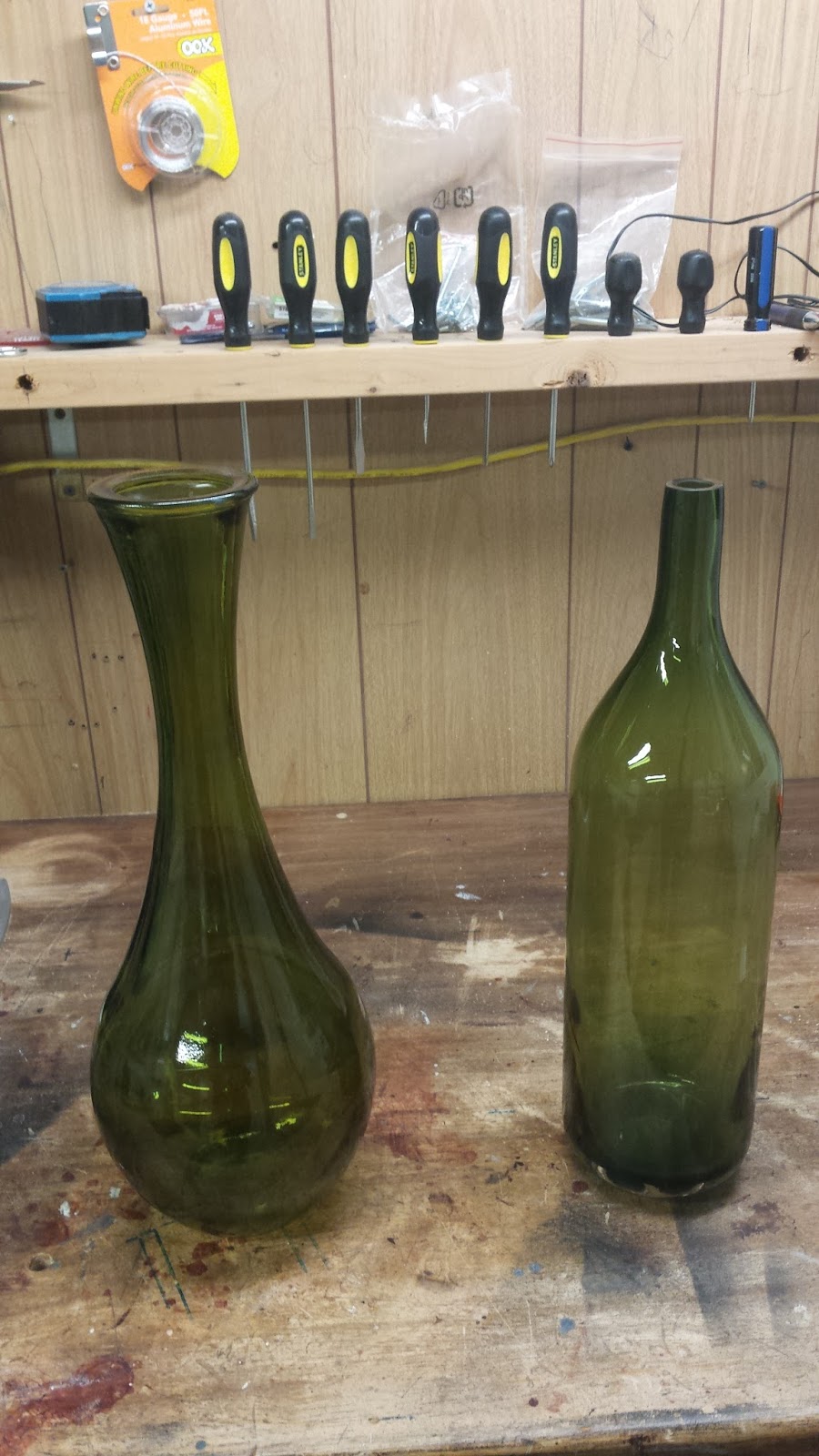 A Girl and Some Paint Spray Painting Glass Vases