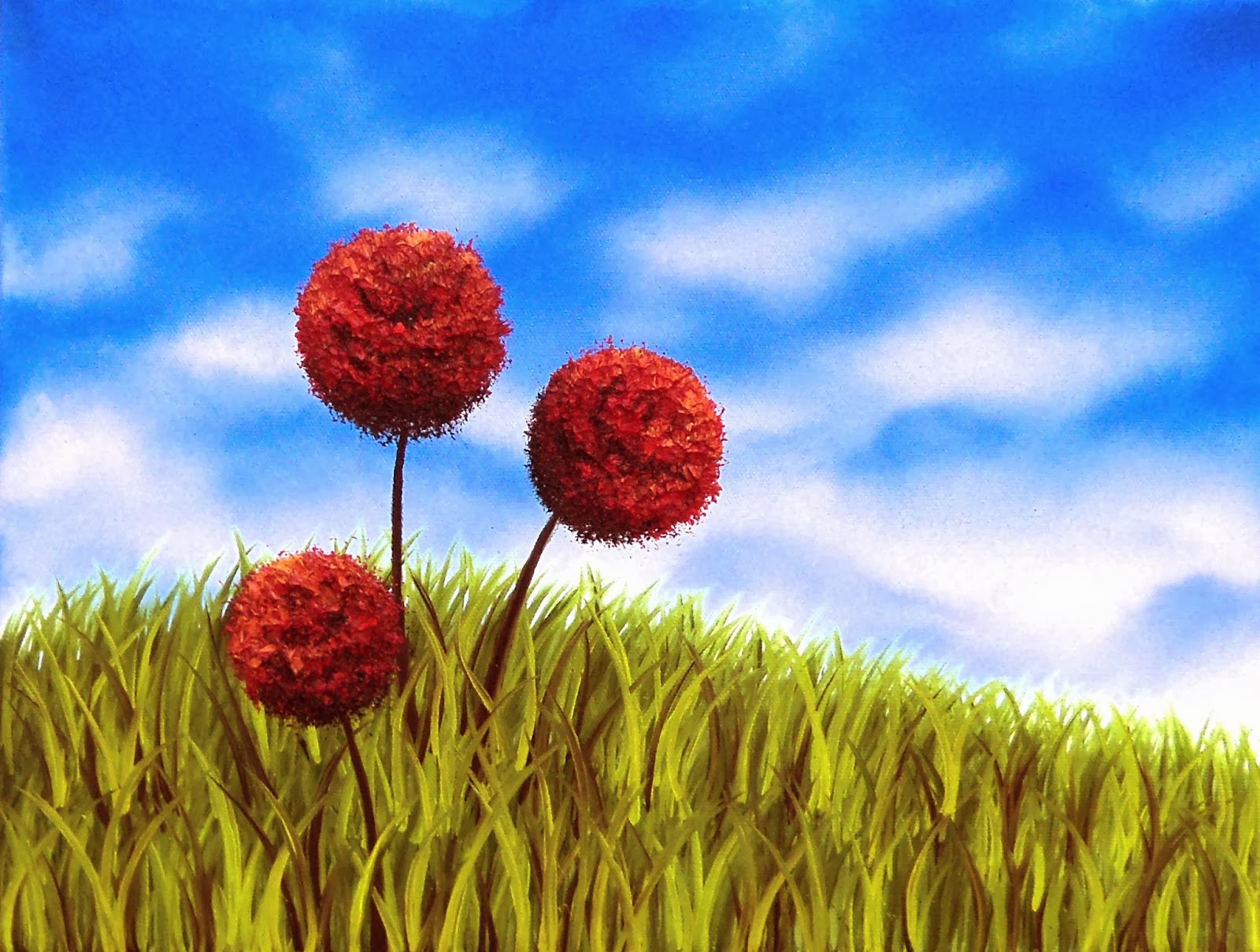 Bing Art by Rachel Bingaman Abstract Flower Art Landscape Painting, 12