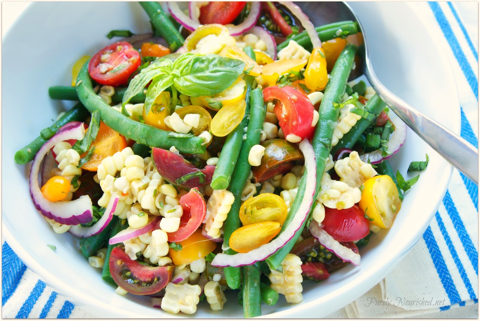 Purely Nourished Corn, Tomato and Green Bean Salad