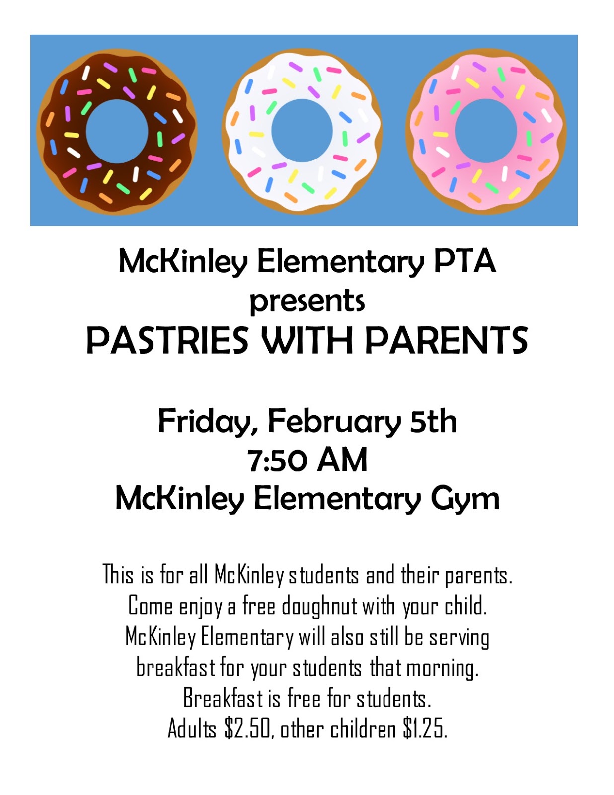 McKinley Elementary Cougars Pastries with Parents