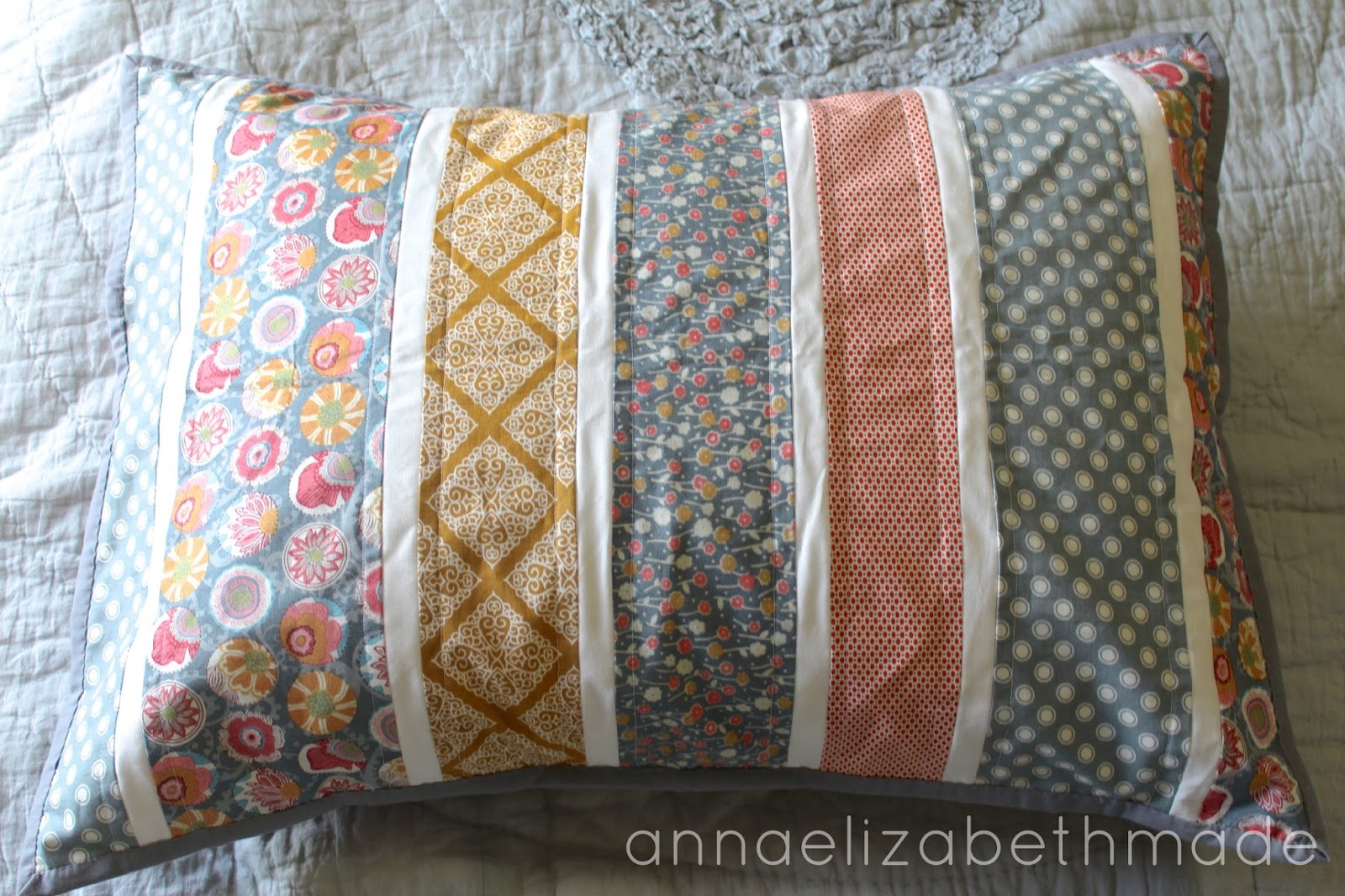 Anna Elizabeth Made Quilted Pillow Sham Tutorial