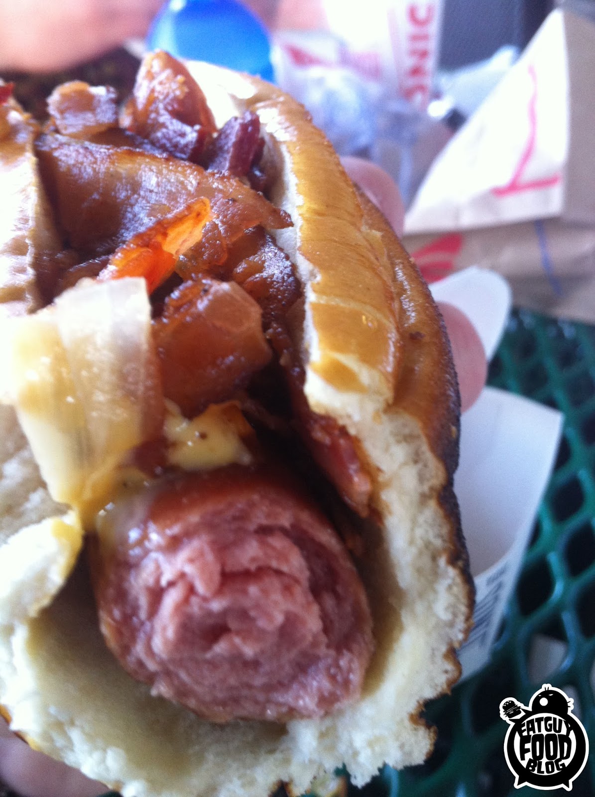 FATGUYFOODBLOG The Sonic Cheesy Bacon Pretzel Dog