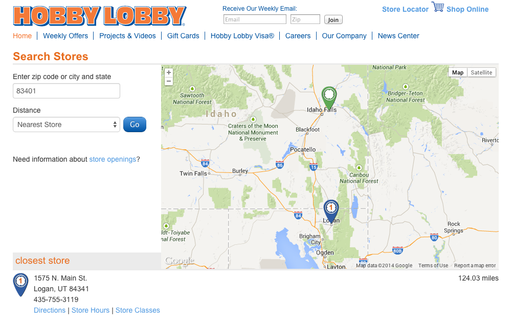 Bizmojo Idaho Nearest Hobby Lobby Store Remains In Logan Utah