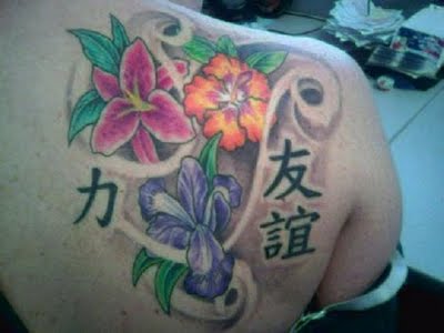 Flower Tattoo on Girl's Shoulder