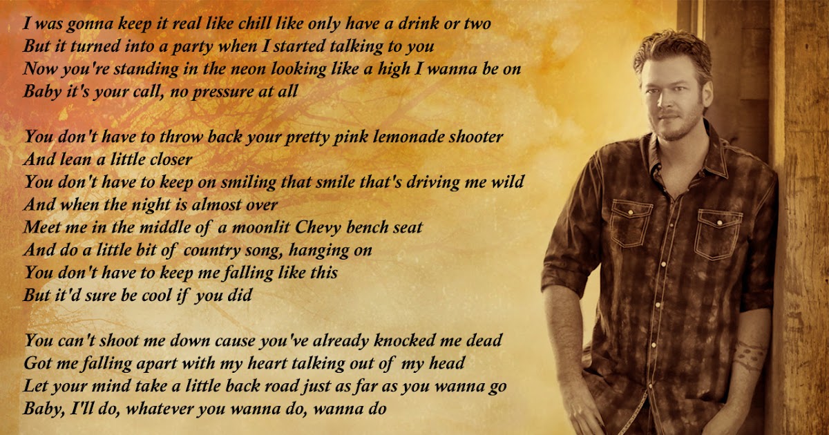 Lyrics Wallpapers Blake Shelton Sure Be Cool If You Did