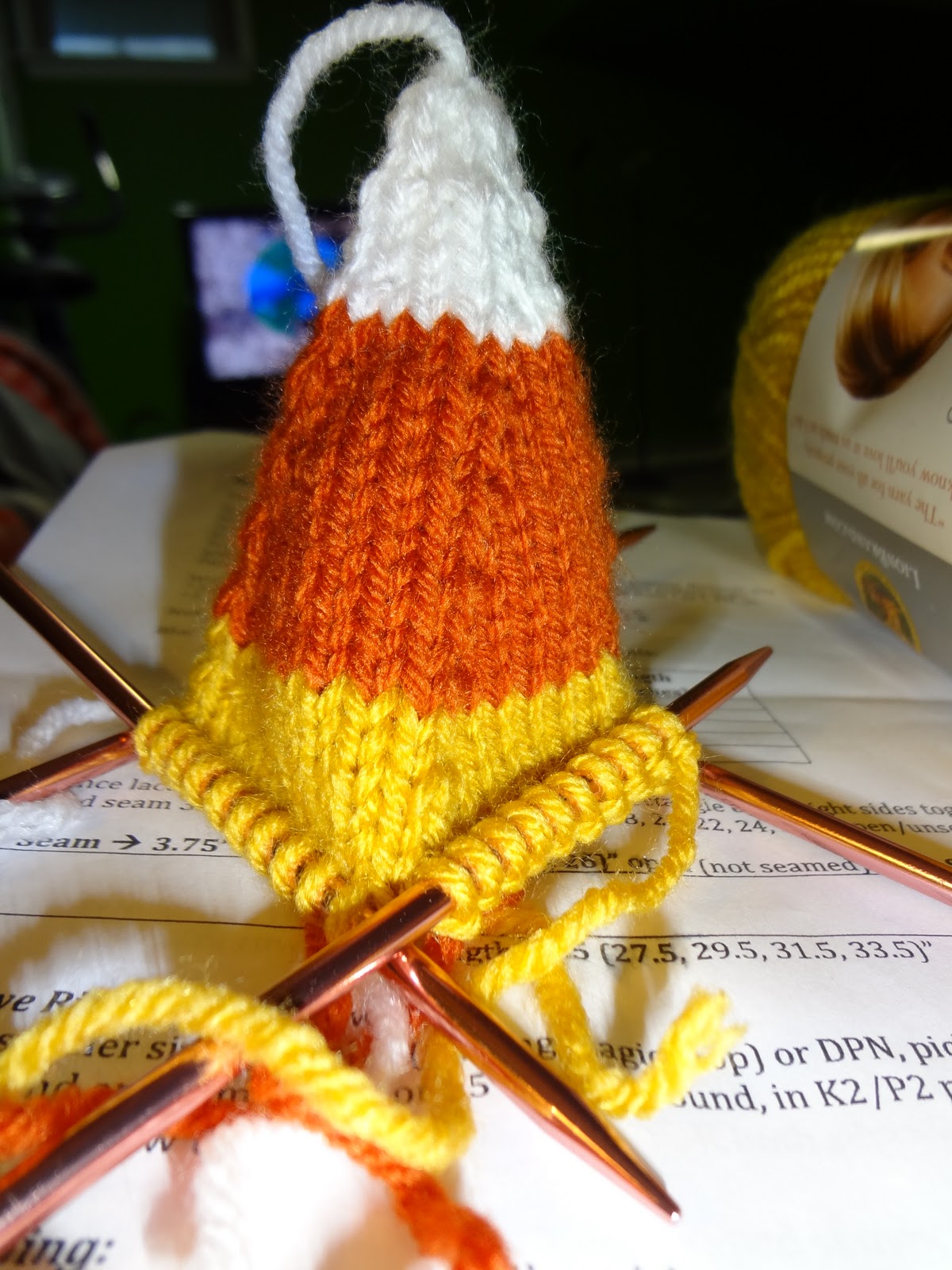 Will Knit For Beer Candy Corn Pattern