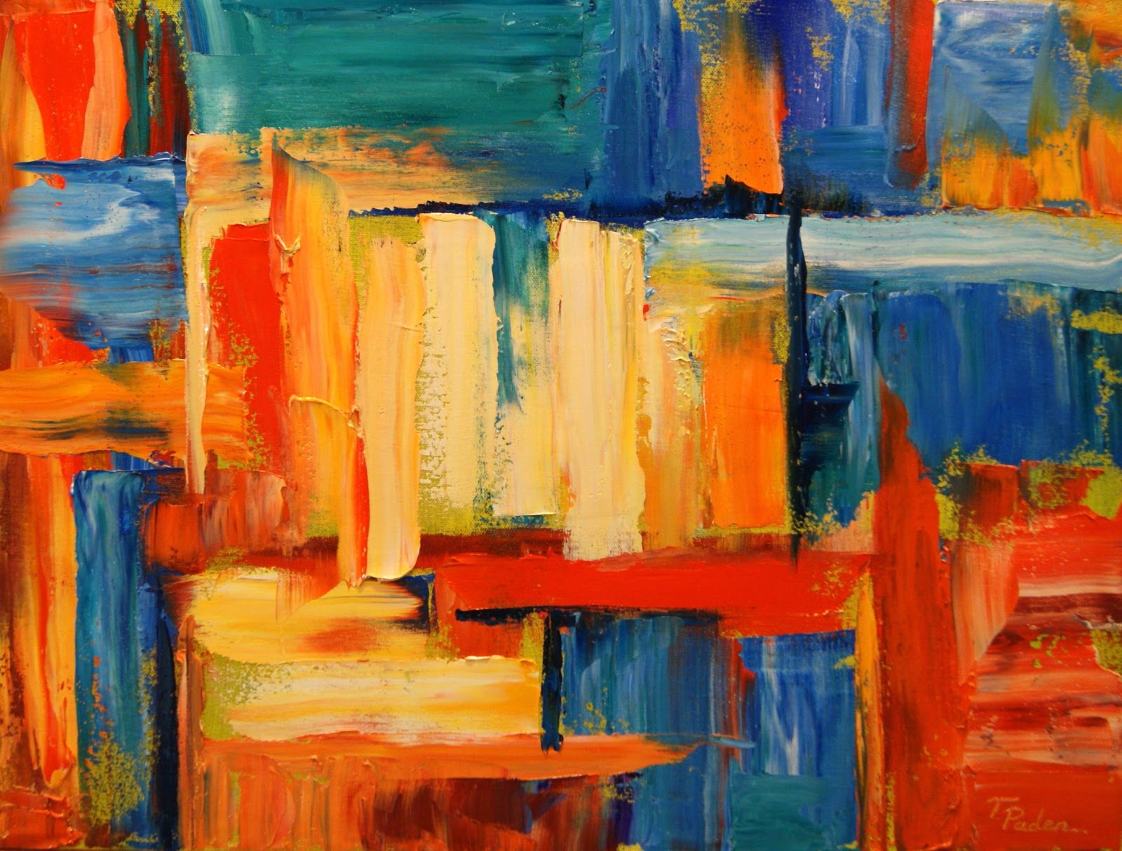 Daily Painters Abstract Gallery: Colorful Abstract Oil Painting by