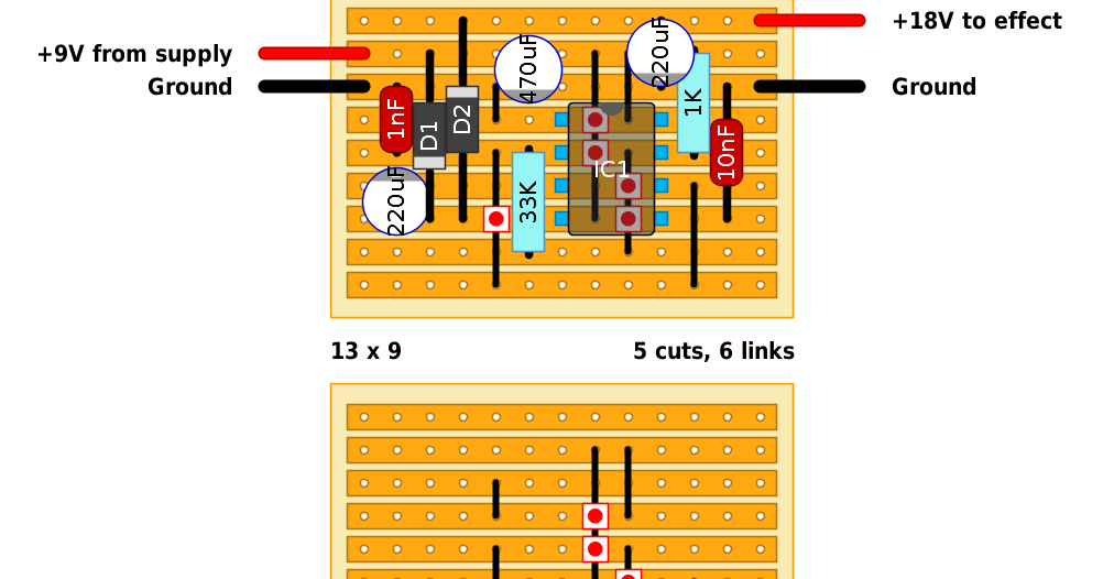 Guitar FX Layouts NE555 Voltage Doubler
