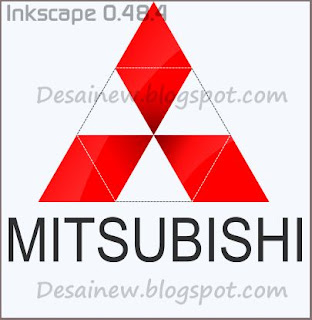 sketsa desain logo mitsubishi