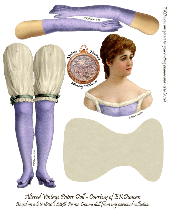 EKDuncan My Fanciful Muse Yellow Prima Donna Paper Doll by L&B