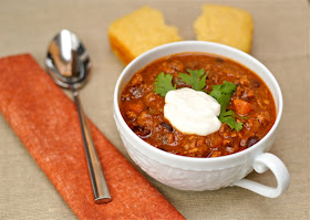 Easy slow cooker turkey chili with butternut squash and apples