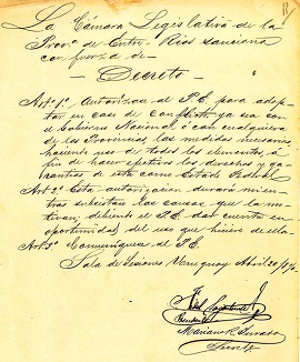 COMBATE “EL SAUCE” Arroyo Sauce (Nogoyá - E. Ríos) "Rebelión Jordanista" (20/05/1870)