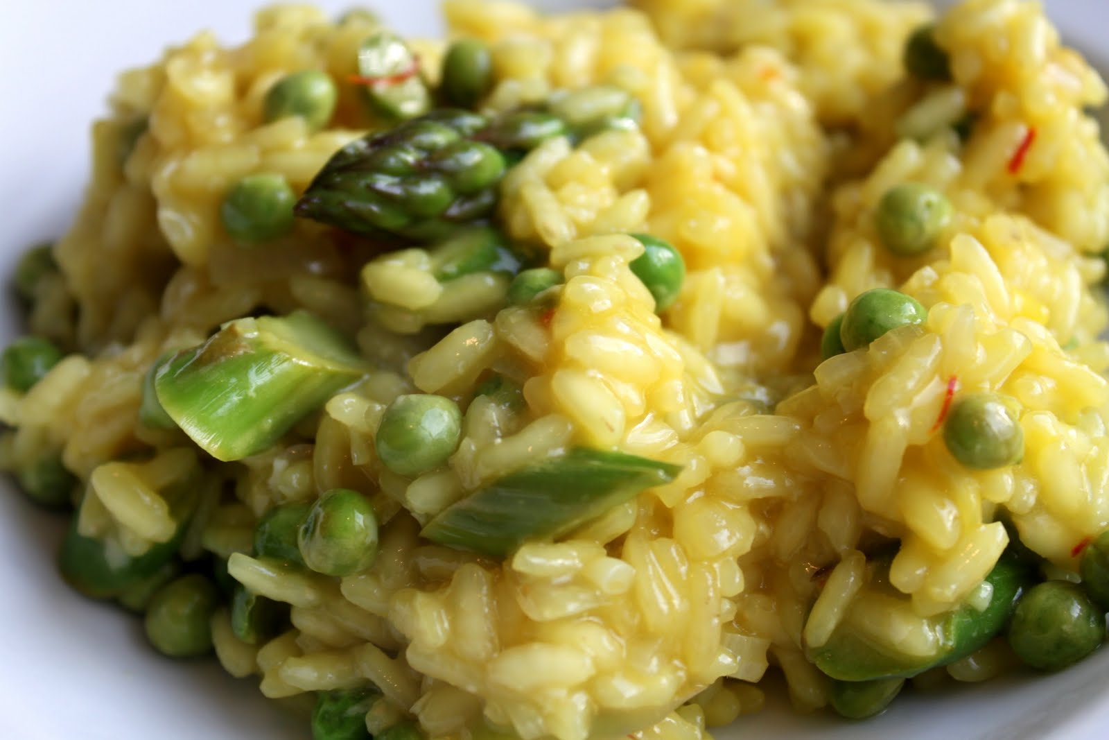 A Feast for the Eyes Asparagus, Pea and Saffron Risotto (With or