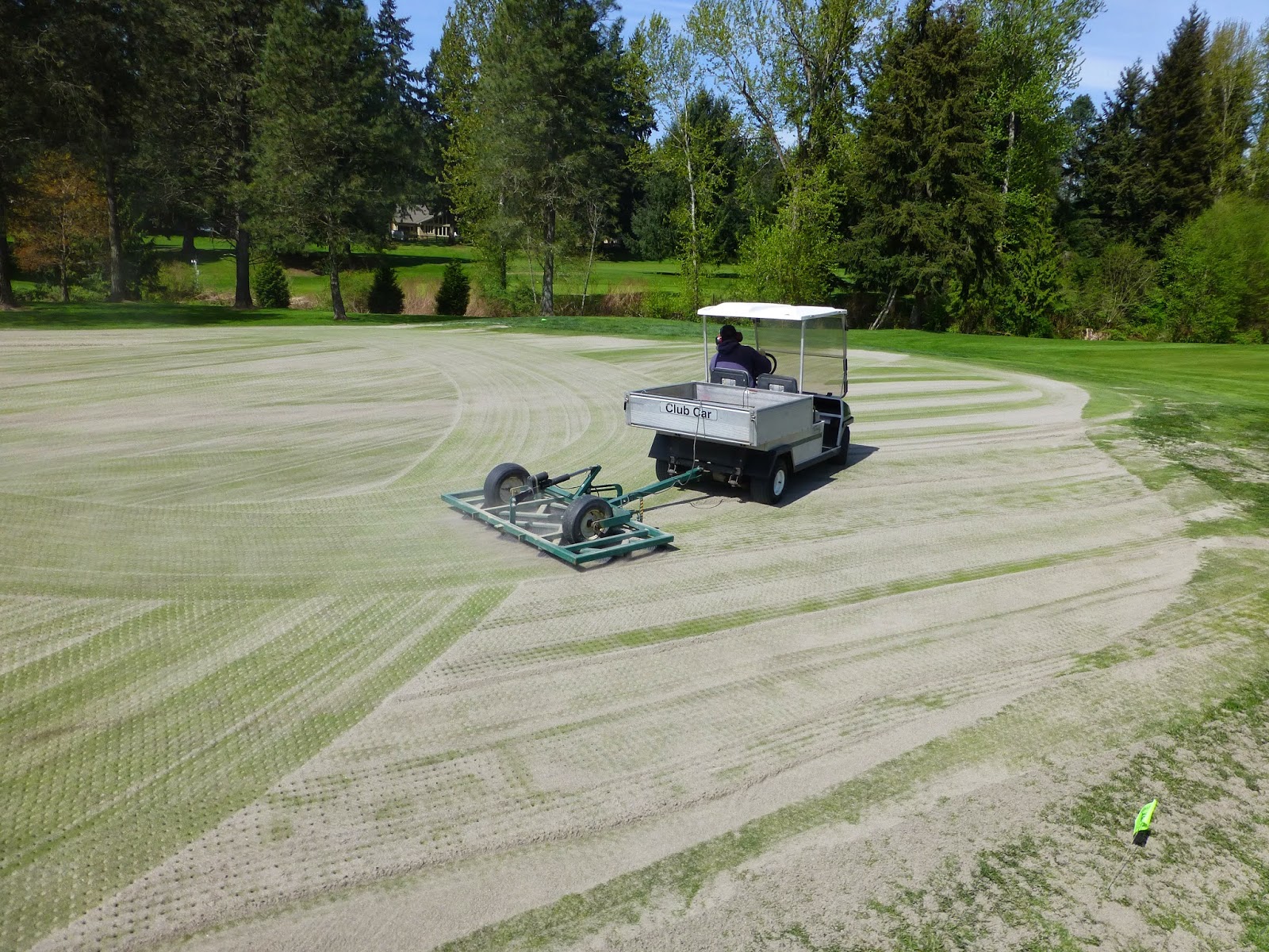 Glendale Country Club Solid tine greens aeration