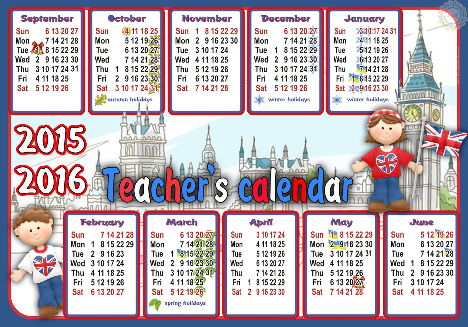Teacher`s calendar