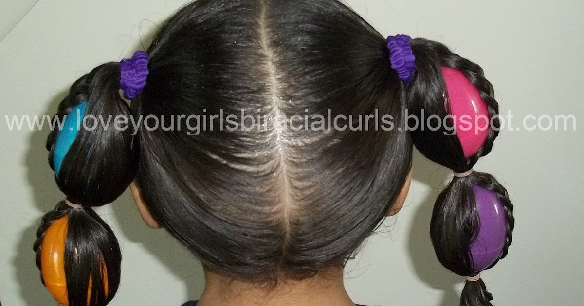 Love Your Girls Biracial Curls Egg Tails Easter Hairstyle For Girls