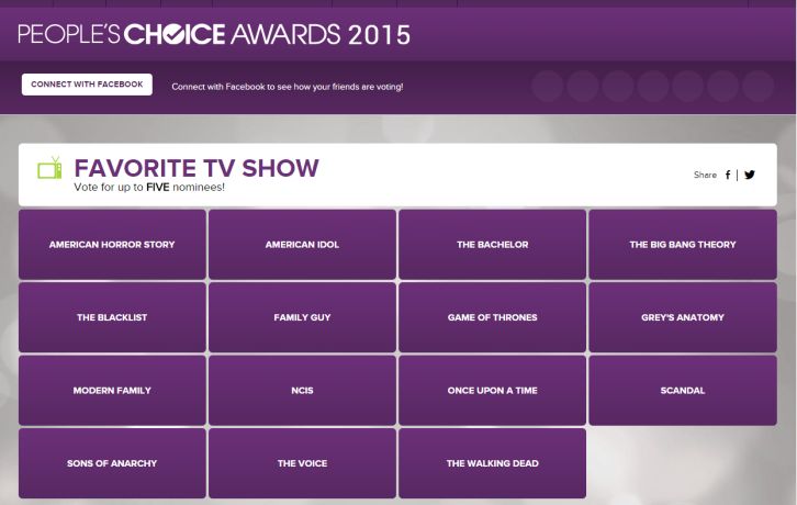 Nominee voting for the 2015 #PeoplesChoice Awards is now open