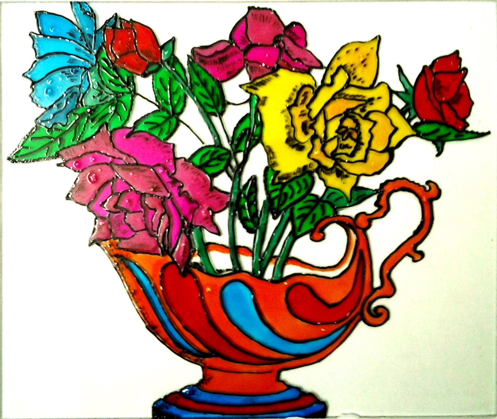 Explore Your Talent Glass Painting Rosy Rose
