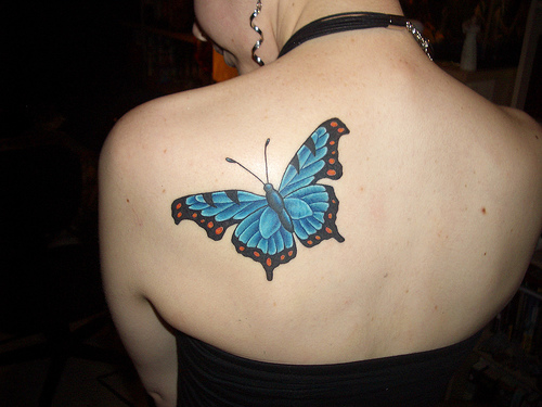 Butterfly Shoulder Tattoo for Girls