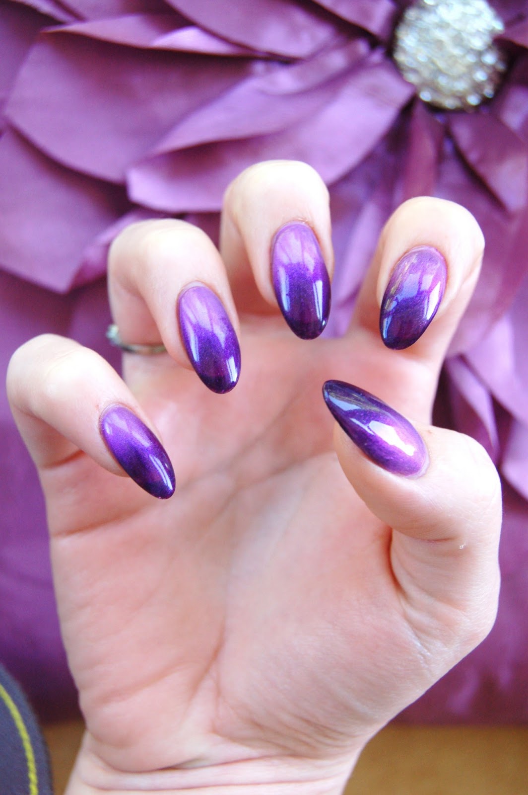 One Brush Beauty : Purple Ombre Nails