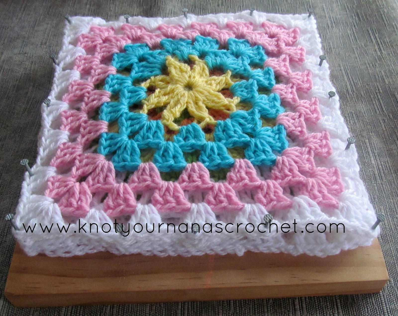 Knot Your Nanas Crochet: How I Block my Acrylic Granny Squares