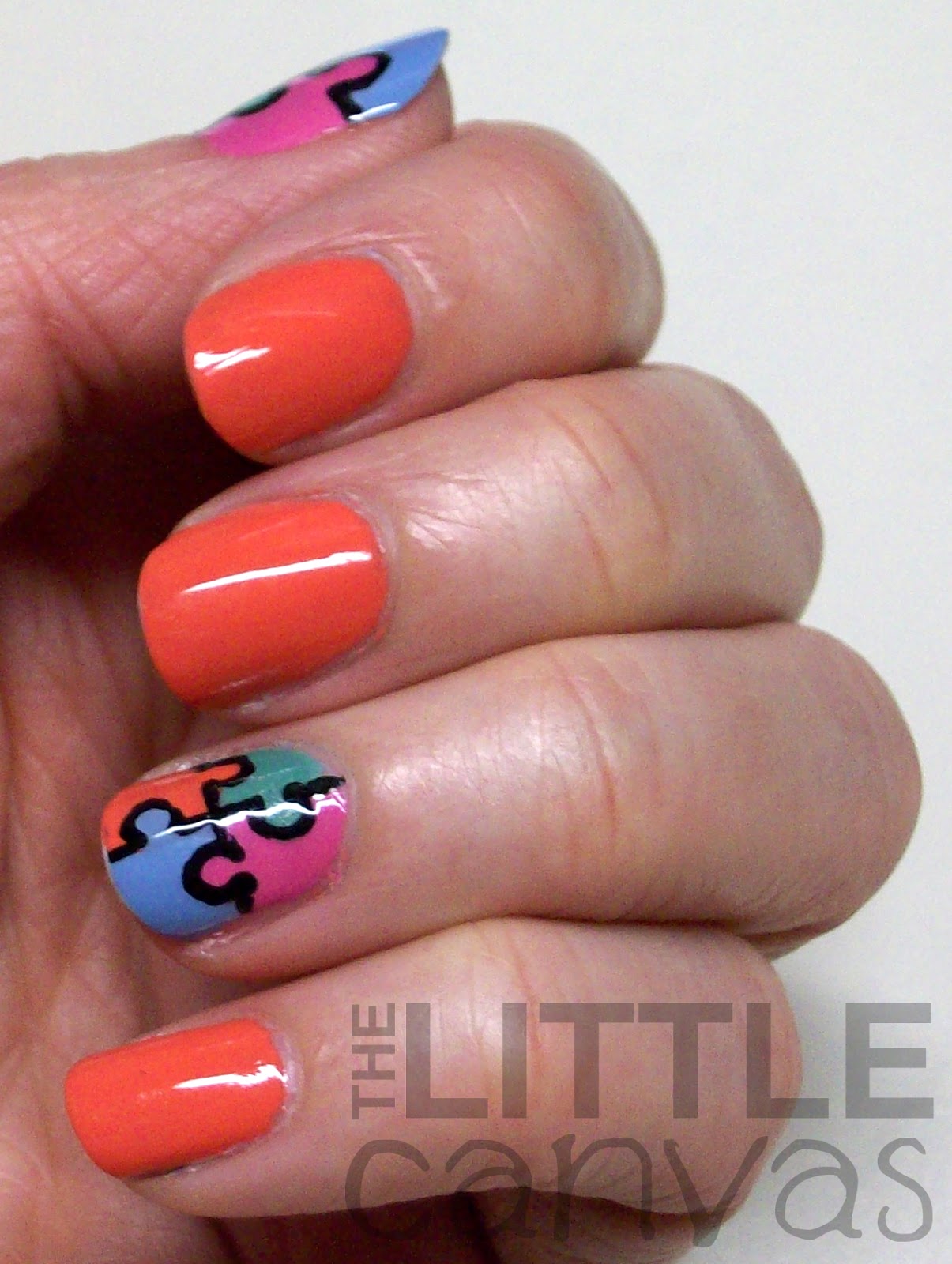 Puzzle Piece Nail Art Essence Off to Miami! The Little Canvas